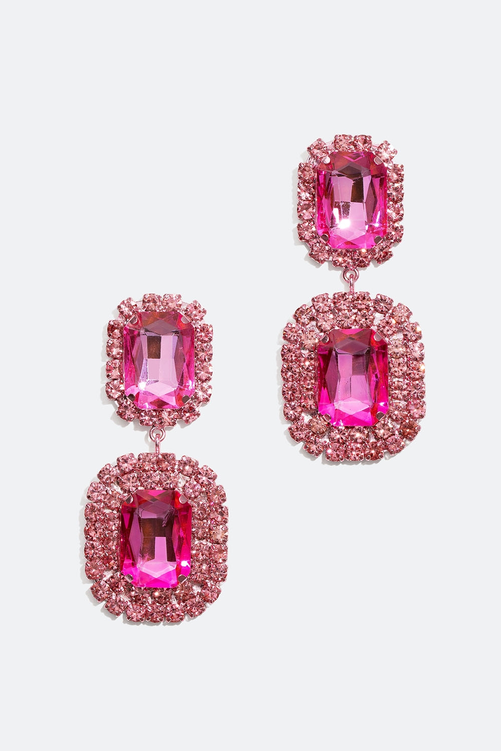 Suuret korvakorut, joissa on pinkkejä lasikiviä ryhmässä Korut / Korvakorut / Strassikorvakorut @ Glitter (253005915001)