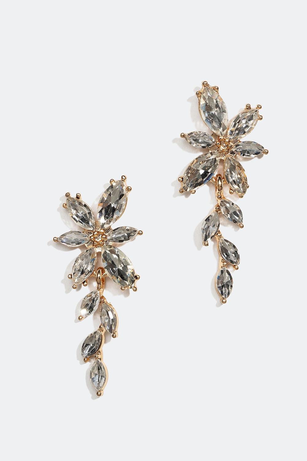 Kullanväriset korvakorut, joissa lasikivet on aseteltu kukkien muotoon ryhmässä Korut / Korvakorut @ Glitter (253006330202)