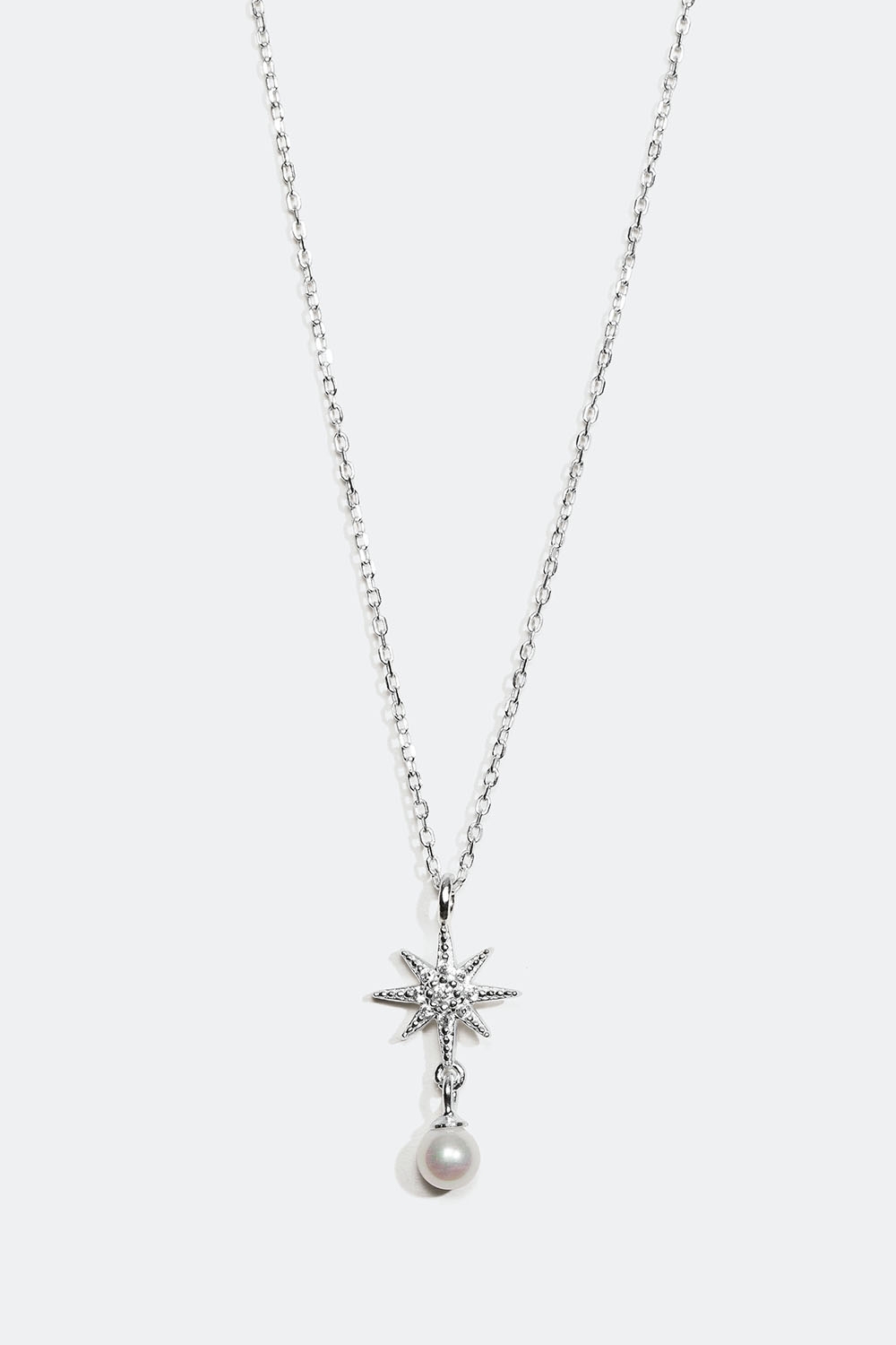 Kaulakoru aitoa hopeaa, jossa tähti ja helmi ryhmässä Aitoa Hopeaa / Hopeiset kaulakorut / Kaulakorut riipuksella @ Glitter (554000801001)