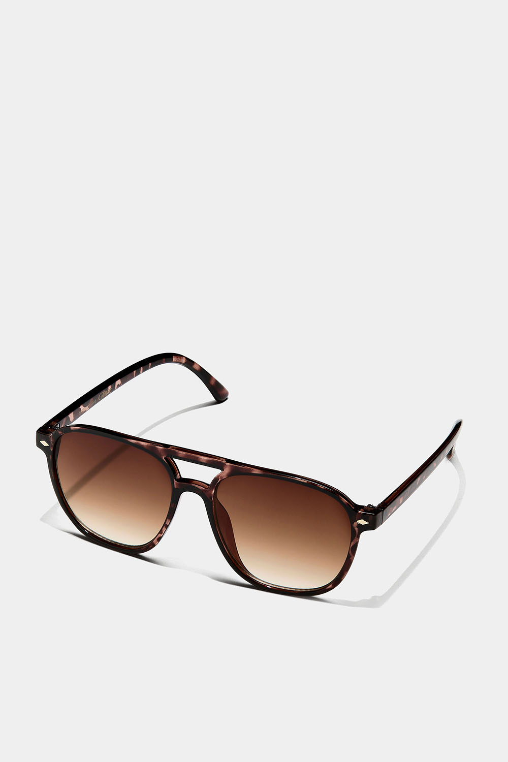 Kilpikonnakuvioiset aurinkolasit kaksinkertaisella nenäntukivarrella