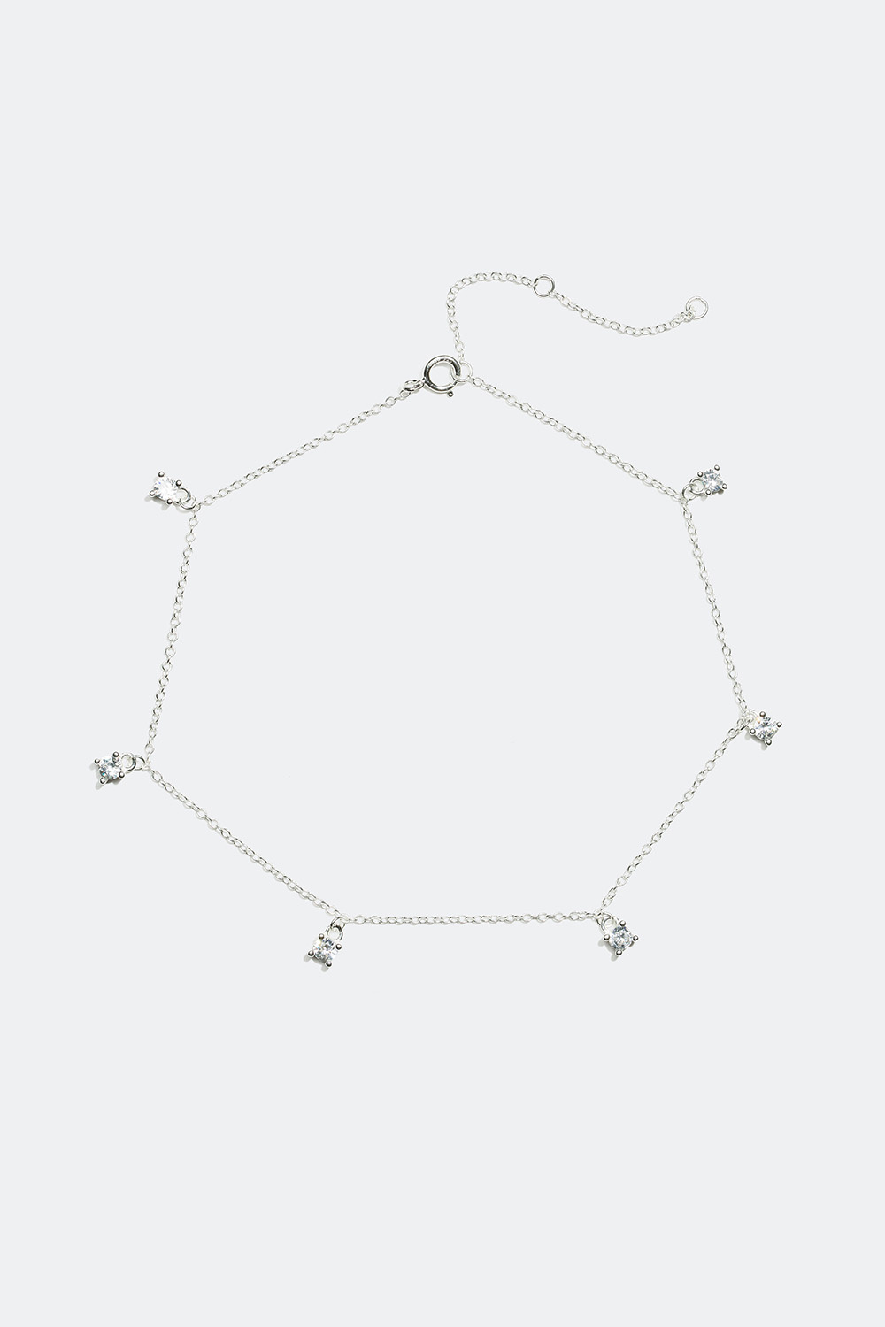 Nilkkakoru Cubic Zirconia -kivillä, aitoa hopeaa